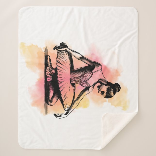 Couverture Sherpa Danseuse de ballet dansant en couleur  (Devant)