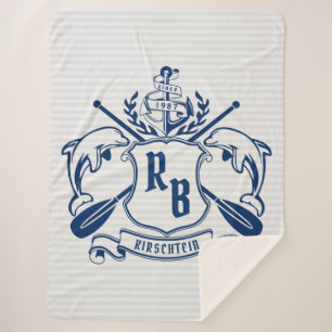 Couverture Sherpa Dauphins de crête marine Ancre Oars Laurel Shield