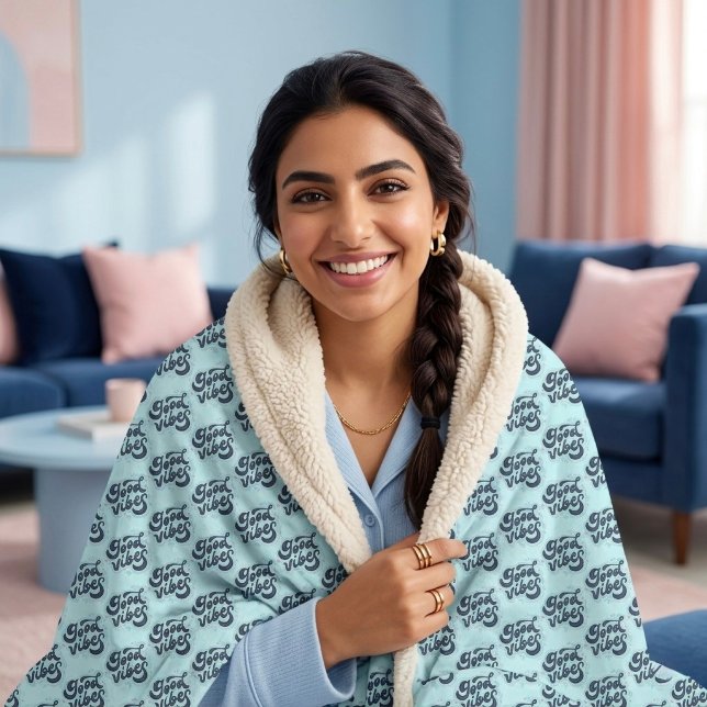 Couverture Sherpa de bonnes vibrations (Créateur téléchargé)