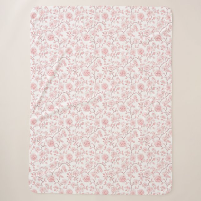 Couverture Sherpa De jolies roses roses florales (Devant)
