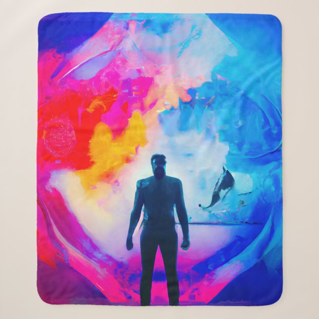Couverture Sherpa Debout en Couleurs (Devant)