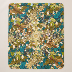 Couverture Sherpa Décor arabe Vintage. Mandala patter