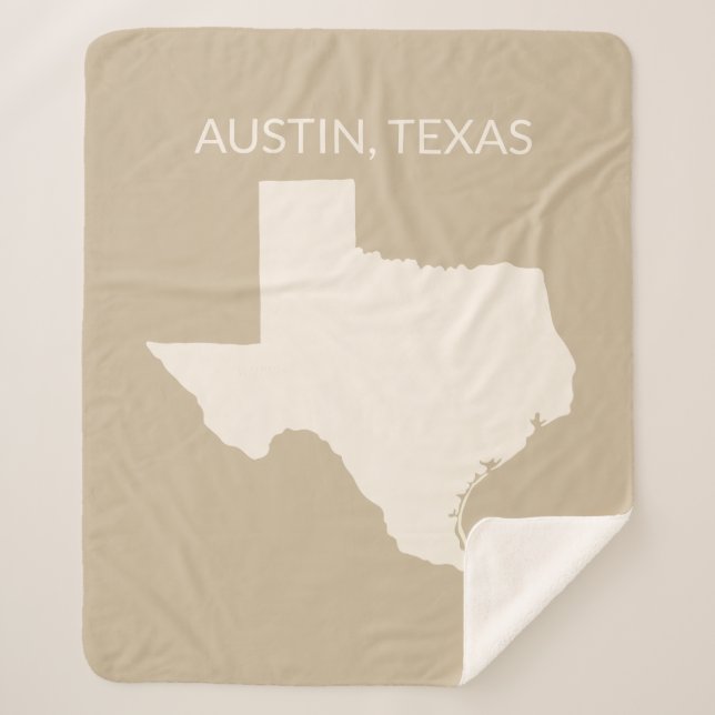 Couverture Sherpa Décor de la carte d'état du Texas (Devant)