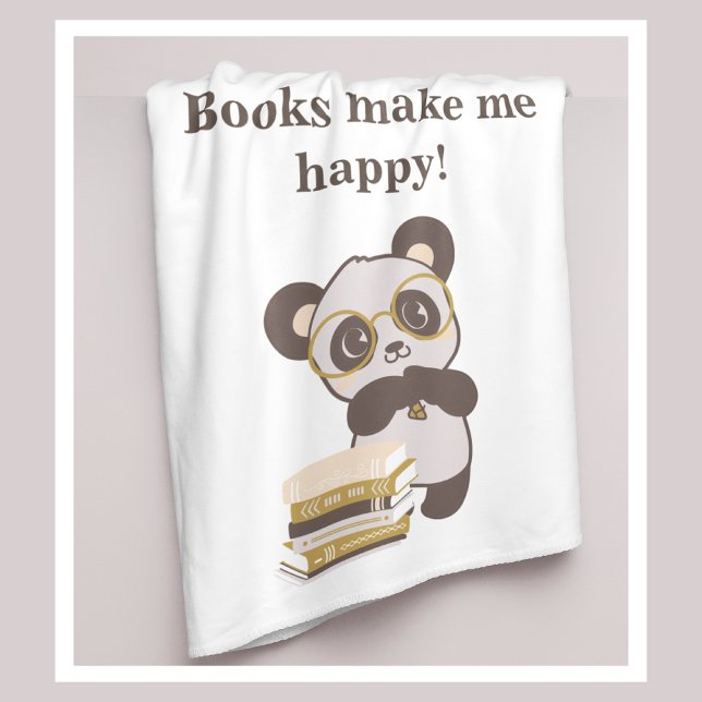 Couverture Sherpa Décor du coin de lecture à thème animal (Cozy Reading Corner Blanket Book Lover Panda)