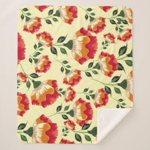 Couverture Sherpa Décor fleuri et motif sans charme.