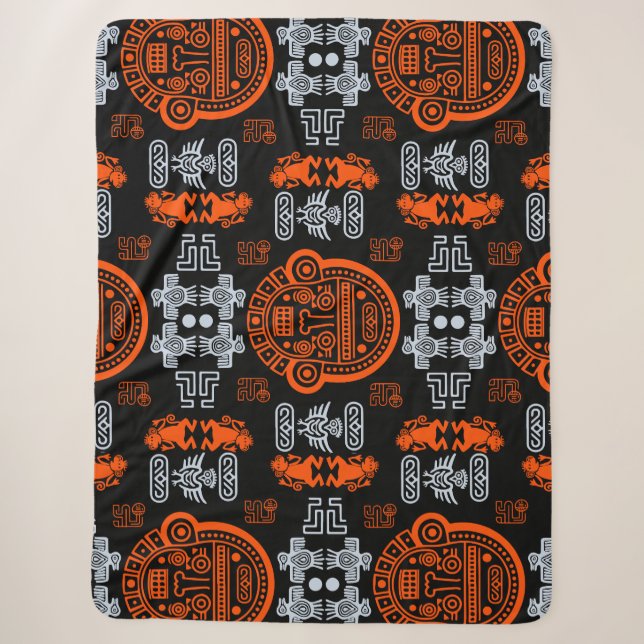 Couverture Sherpa Décor intérieur inca Aztec (Devant)