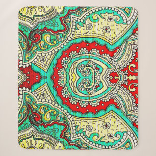 Couverture Sherpa Décor néon arabesque : style années 80.