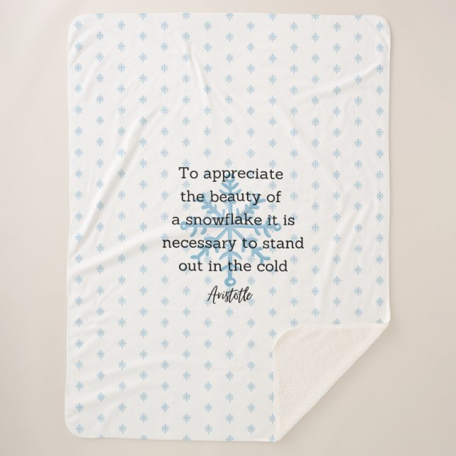 Couverture Sherpa Décor pour la maison avec citation d'Aristote pour (Devant)