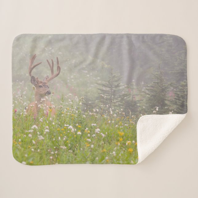 Couverture Sherpa Deer Buck | Parc national du Mont Rainier (Devant (Horizontal))