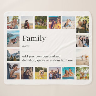 Couverture Sherpa Définition de famille Collage de photos personnali
