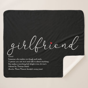Couverture Sherpa Définition de petite amie Amour Cœur Écriture élég
