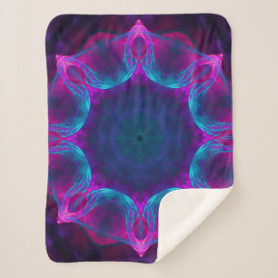 Couverture Sherpa Dégradé de kaléidoscope noir et rose