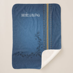 Couverture Sherpa Denim aux Jeans peints à la floraison