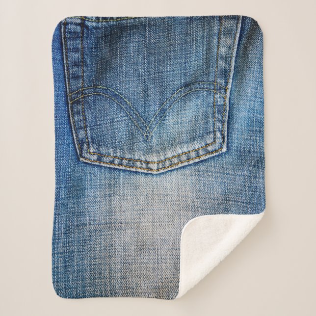 Couverture Sherpa denim bleu (Devant)