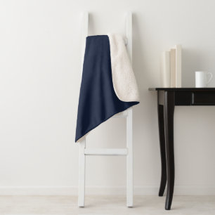 Couverture Sherpa Denim uni couleur unie