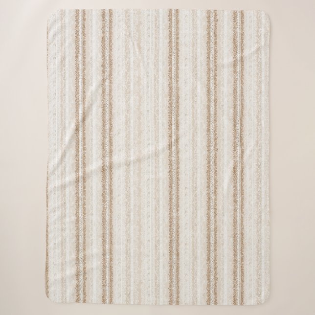 Couverture Sherpa Dentelle fausse ivoire crème (Devant)