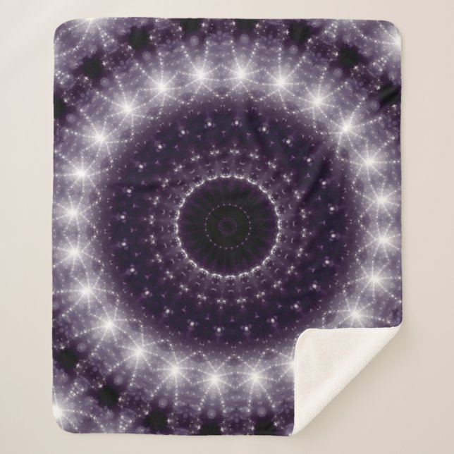 Couverture Sherpa Dentelle ronde noire et blanche fantaisie (Devant)