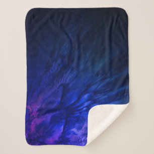 Couverture Sherpa Des ailes mystiques aux plumes bleues profondes