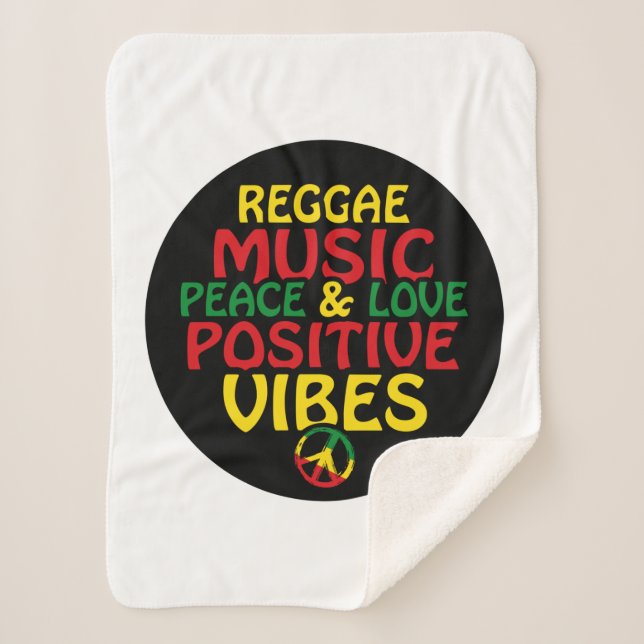 Couverture Sherpa Design de reggae avec des citations positives et d (Devant)