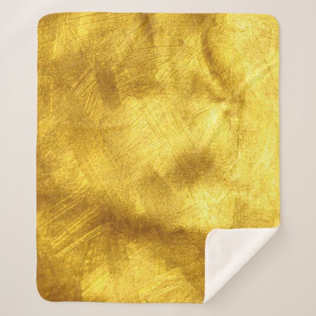 Couverture Sherpa Design de Texture Dorée Luxueux (Devant)