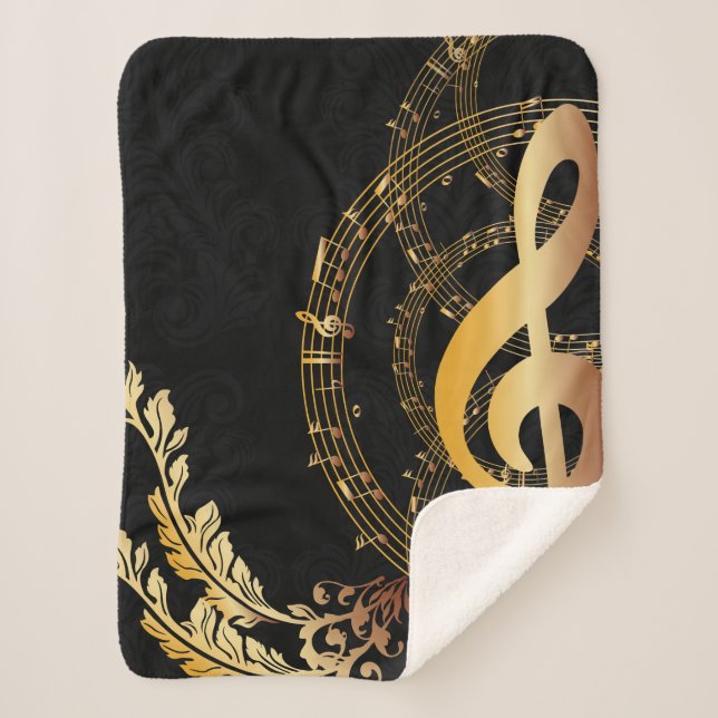 Couverture Sherpa Design élégant de note de musique (Devant)