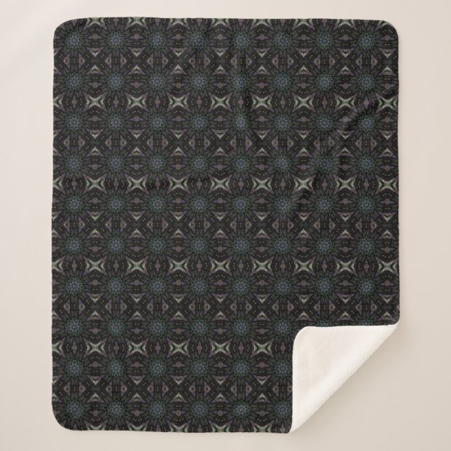 Couverture Sherpa Design géométrique orange violet beige (Devant)