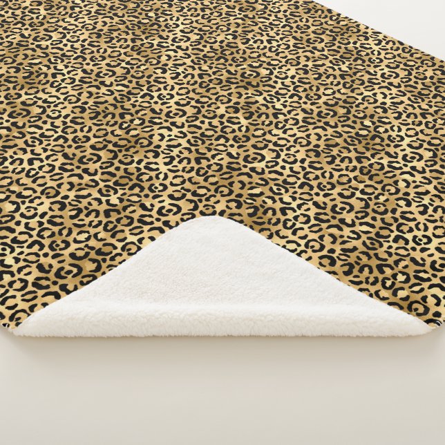 Couverture Sherpa Design Leopard bleu et or 2 (3/4)