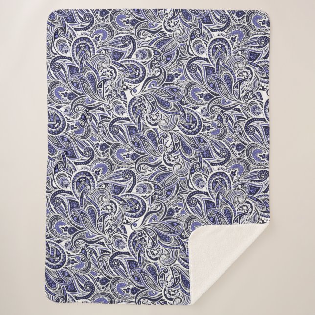 Couverture Sherpa Design motif bleu pâle (Devant)