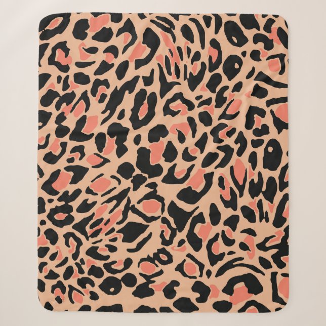 Couverture Sherpa Design Motif Leopard vintage (Devant)