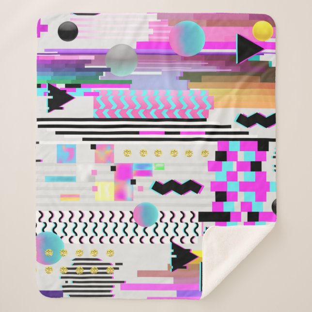 Couverture Sherpa Design Motif sans soudure. Cyberpunk numérique  (Devant)