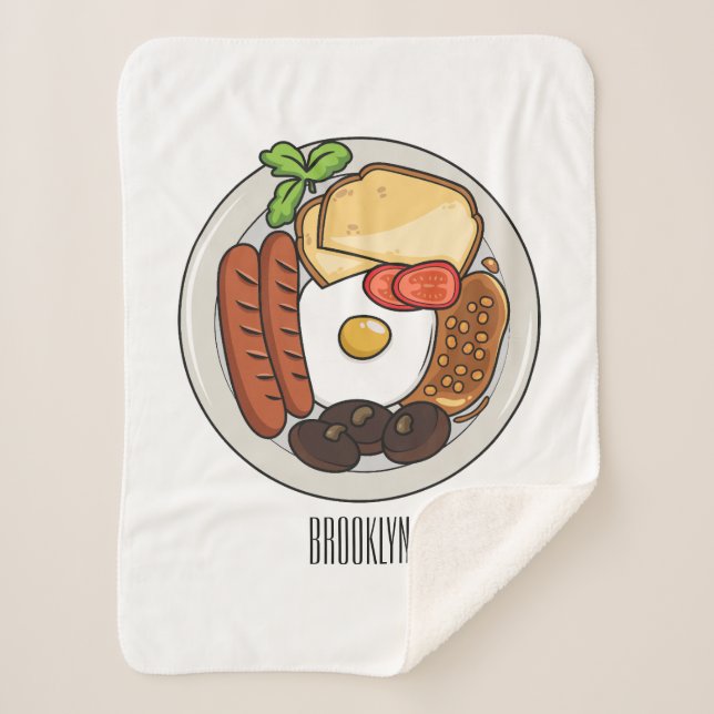 Couverture Sherpa dessin animé du petit-déjeuner anglais (Devant)