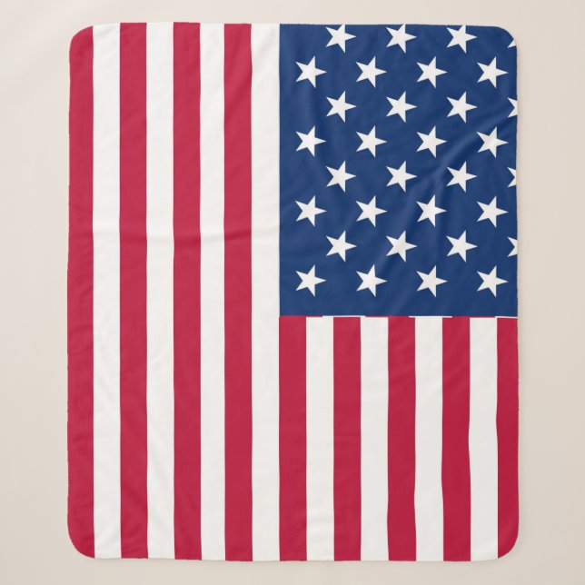 Couverture Sherpa Dessin de fierté de drapeau américain USA (Devant)