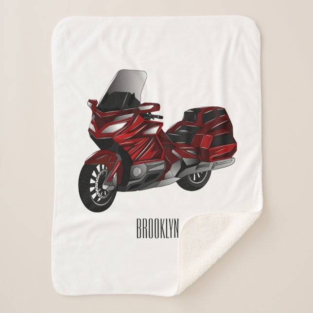 Couverture Sherpa Dessin de moto de tourisme (Devant)