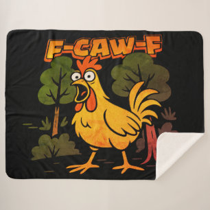 Couverture Sherpa Dessin de poulet drôle – Humour animal de dessin a