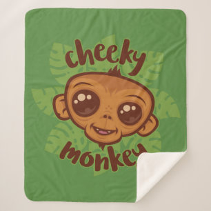 Couverture Sherpa Dessin de primate de singe mignon