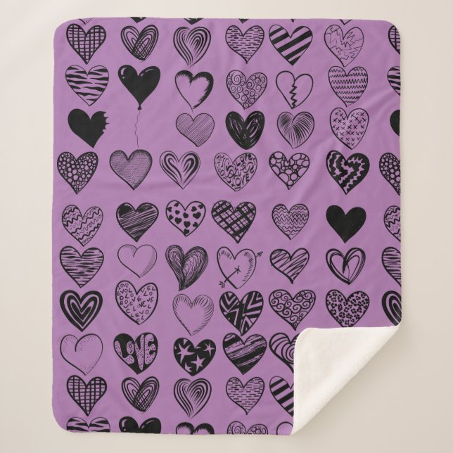 Couverture Sherpa Dessin de Sherpa Blank de Black Heart adorable (Devant)