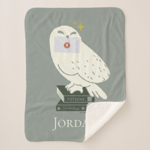 Couverture Sherpa Dessin fantaisiste d'Hedwig avec lettre