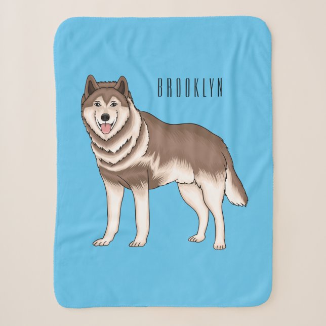 Couverture Sherpa dessin humoristique sibérien husky (Devant)