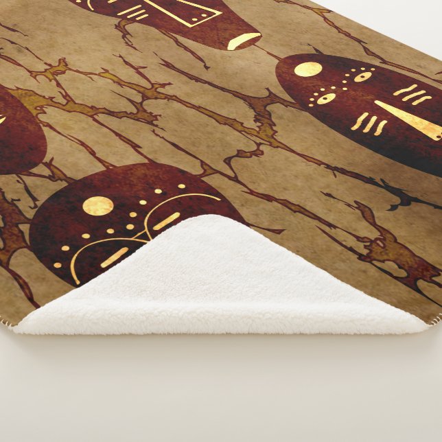 Couverture Sherpa dessin tribal Abstrait africain (3/4)