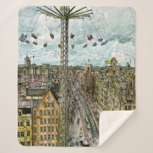 Couverture Sherpa Destinations | Watercolor European Swing Ride (Devant)