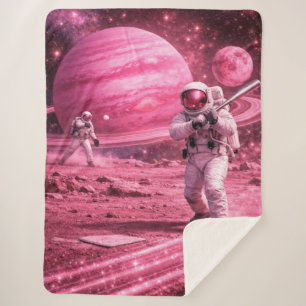Couverture Sherpa Deux astronautes jouant au baseball sur la planète