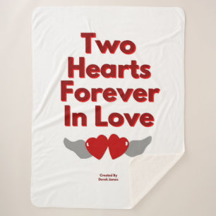 Couverture Sherpa Deux Coeurs Pour Toujours En Amour Grande couvertu
