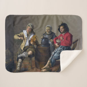 Couverture Sherpa Deux garçons et une fille faisant de la musique (m