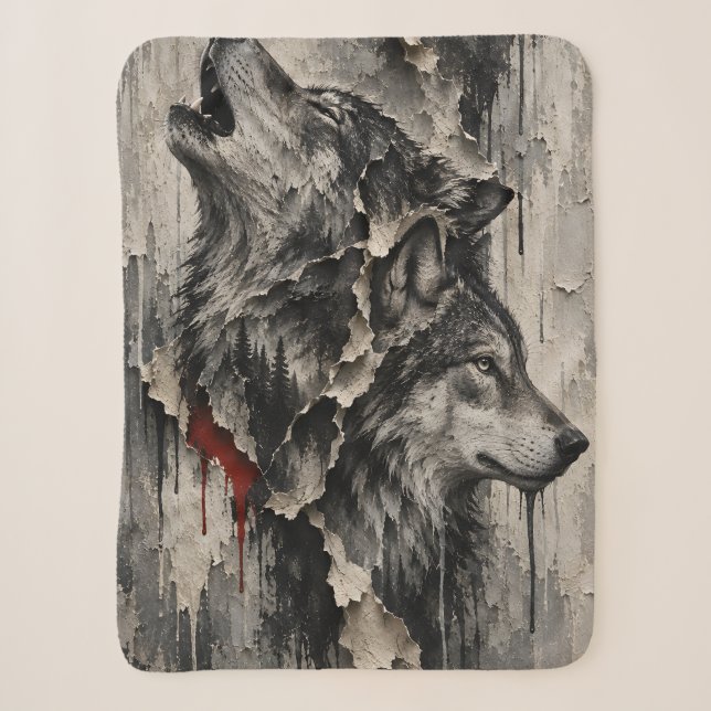 Couverture Sherpa Deux Loups, Un Cœur (Devant)