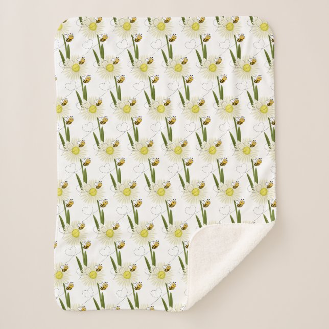 Couverture Sherpa Deux petites abeilles mignonnes (Devant)