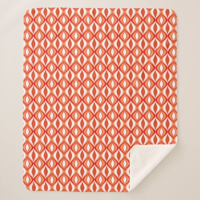 Couverture Sherpa Diamants modernes du milieu du siècle, orange et b (Devant)