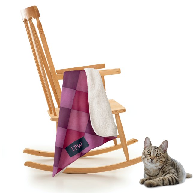 Couverture Sherpa Diamond Quilt - Pink et Purples - ajouter des init (Créateur téléchargé)