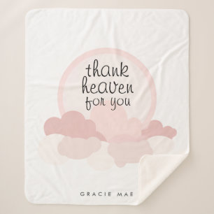 Couverture Sherpa Dieu merci pour vous   Nuages rose et neutre