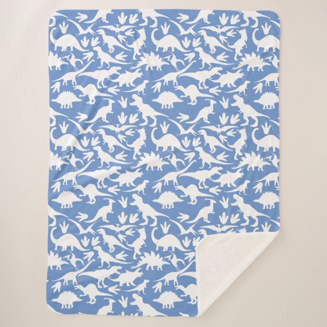 Couverture Sherpa Dinosaures motif 01 w. BG LBlue (Devant)