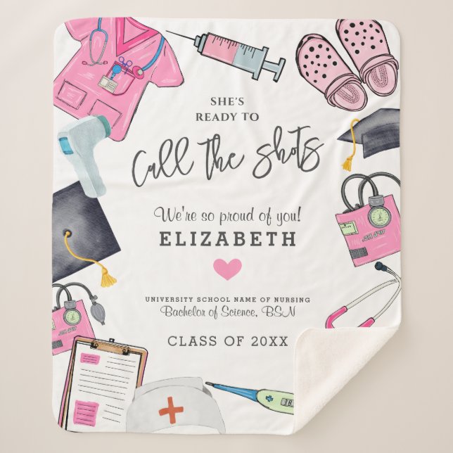 Couverture Sherpa Diplôme d'infirmière personnalisée (Devant)